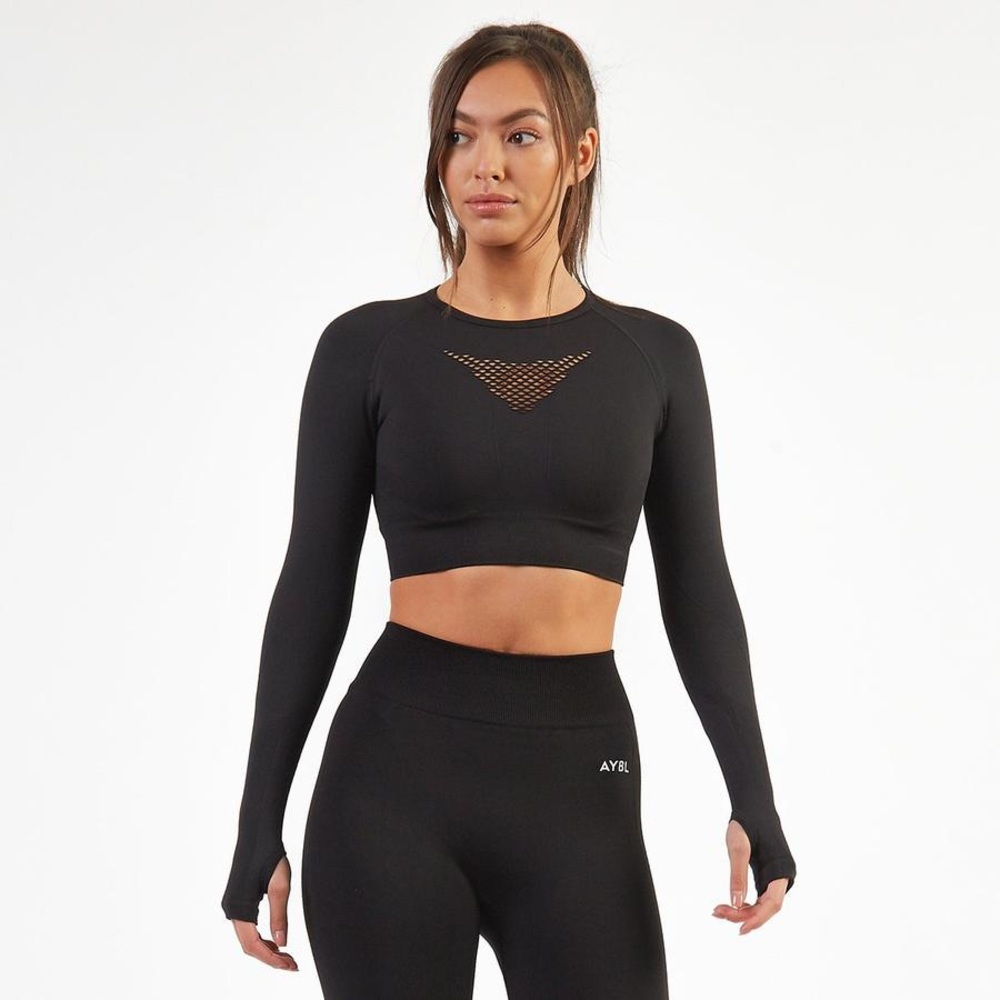 NWOT MOTION SEAMLESS LONG SLEEVE CROP TOP - Picture 2 of 9